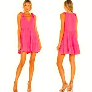 Women’s Amanda Uprichard Pruitt Mini Dress in Pink Fluro size Small